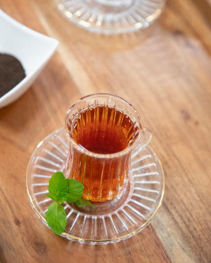 طقم كاسات شاي كريستال