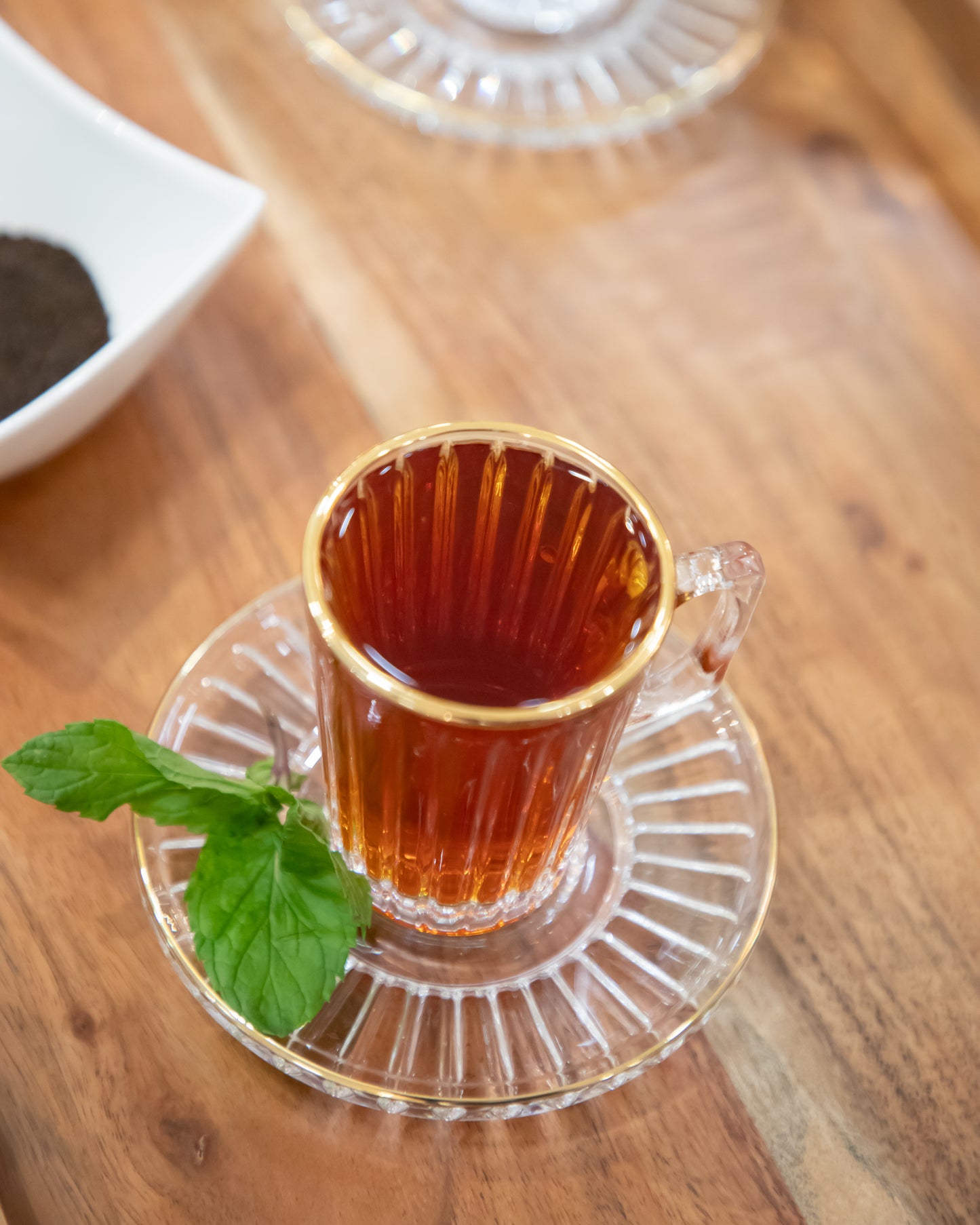 طقم كاسات شاي كريستال