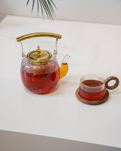 ابريق شاي زجاجي بتصميم أنيق