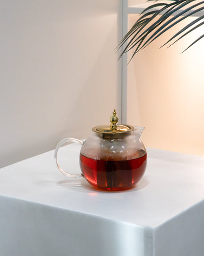 ابريق شاي زجاجي بتصميم أنيق