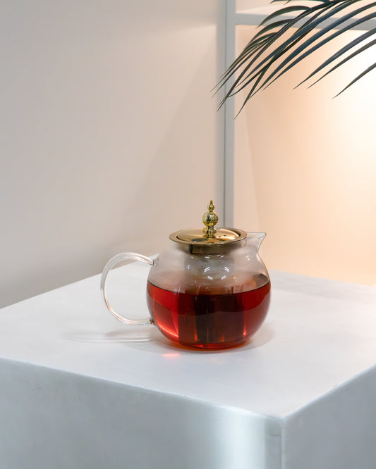 ابريق شاي زجاجي بتصميم أنيق