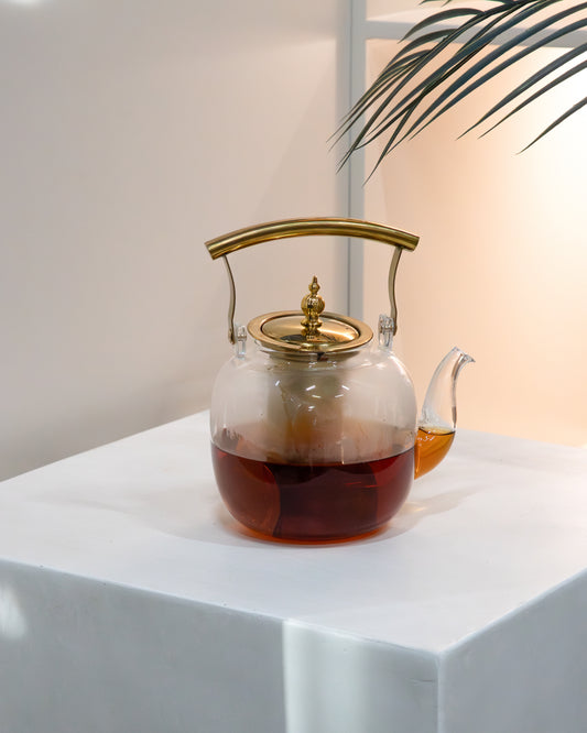 ابريق شاي زجاجي بتصميم أنيق