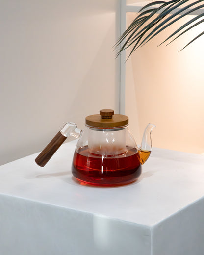 ابريق شاي زجاجي بتصميم أنيق