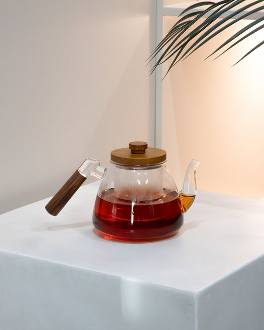 ابريق شاي زجاجي بتصميم أنيق
